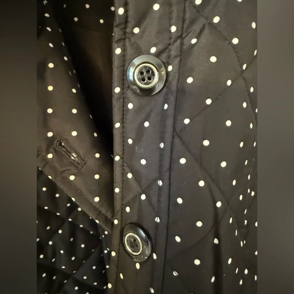 🌺 Chico’s Black Polka Dot Quilted Women's Jacket US 12-14 🌺